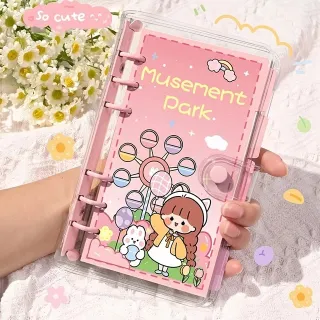 Cartoon Graphic Loose Leaf Note Book with Pen